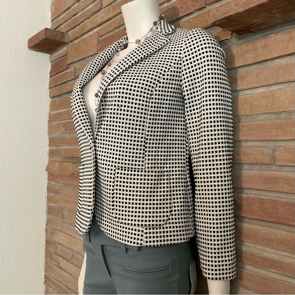 Talbot’s Petites Black White Checked Blazer Jacket PP (XS)